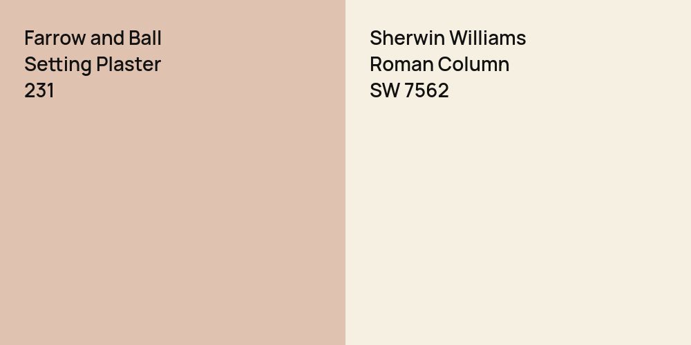 Farrow and Ball Setting Plaster vs. Sherwin Williams Roman Column