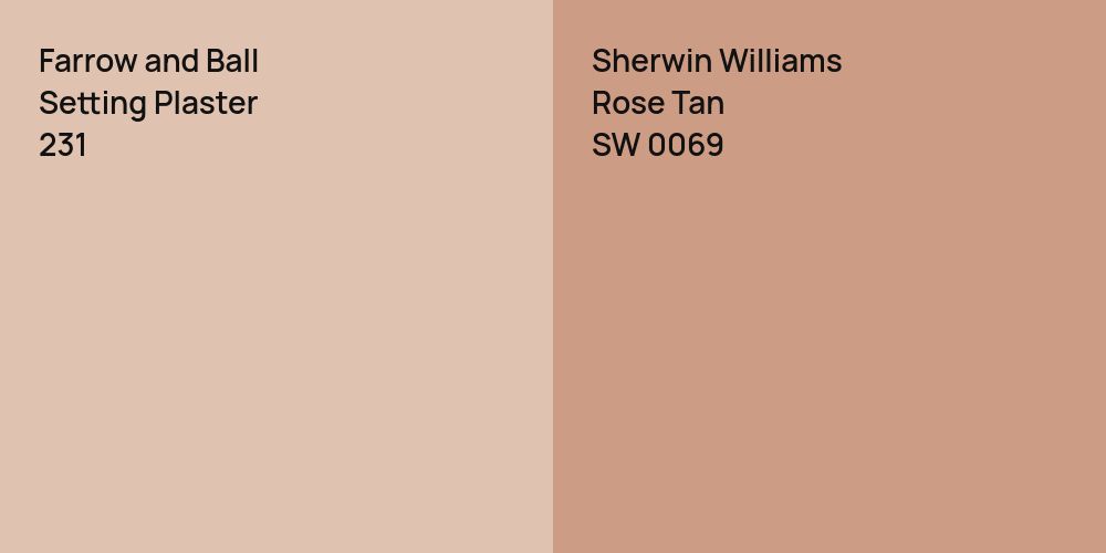 Farrow and Ball Setting Plaster vs. Sherwin Williams Rose Tan