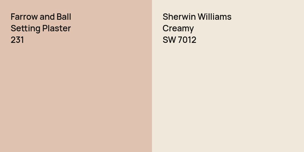 Farrow and Ball Setting Plaster vs. Sherwin Williams Creamy