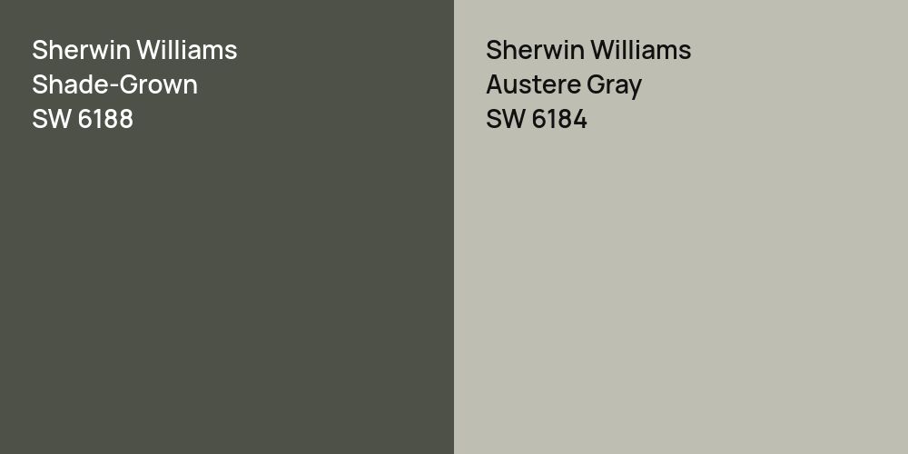 Sherwin Williams Shade-Grown vs. Sherwin Williams Austere Gray