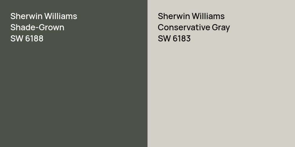 Sherwin Williams Shade-Grown vs. Sherwin Williams Conservative Gray