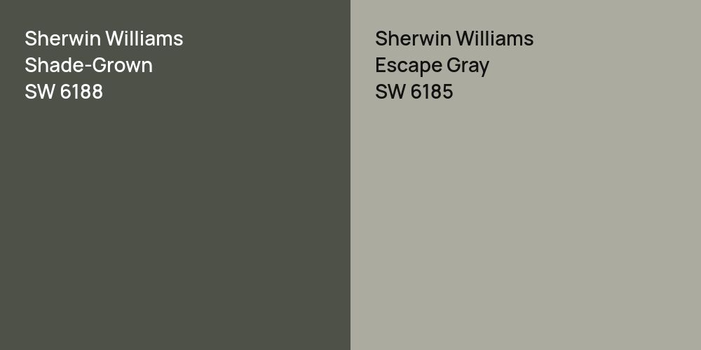 Sherwin Williams Shade-Grown vs. Sherwin Williams Escape Gray