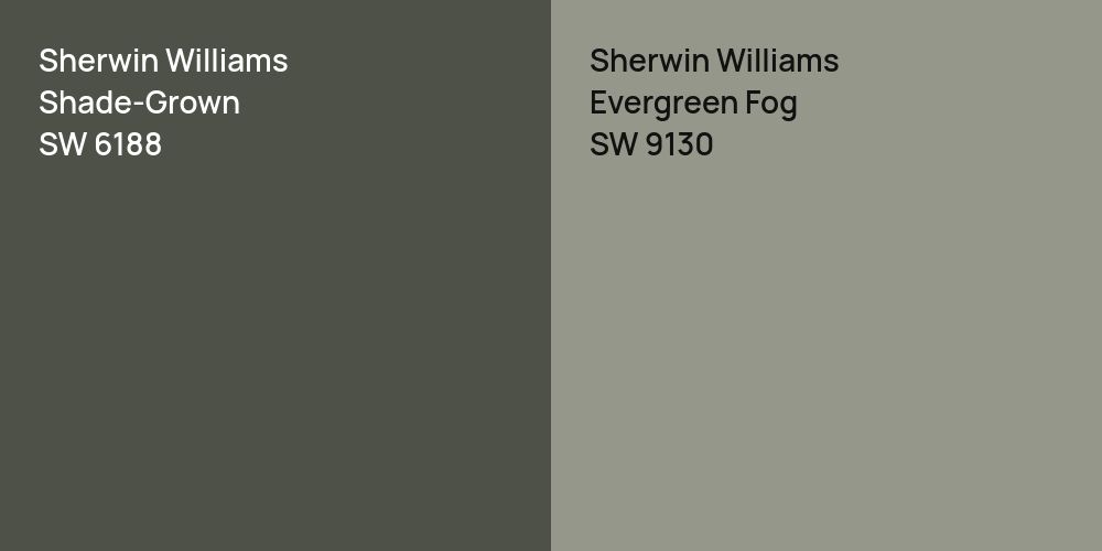 Sherwin Williams Shade-Grown vs. Sherwin Williams Evergreen Fog