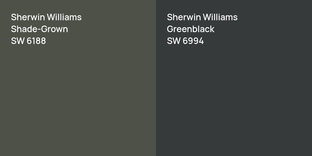 Sherwin Williams Shade-Grown vs. Sherwin Williams Greenblack