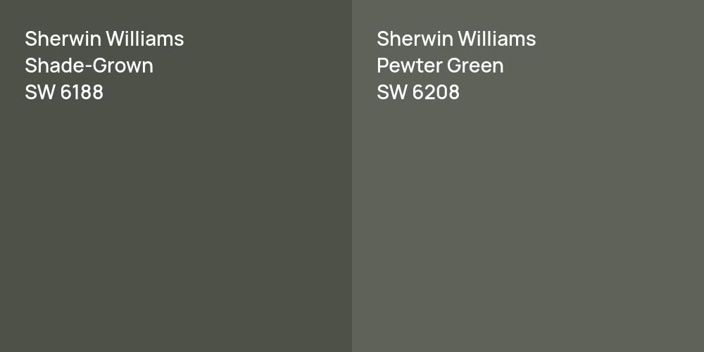 Sherwin Williams Shade-Grown vs. Sherwin Williams Pewter Green