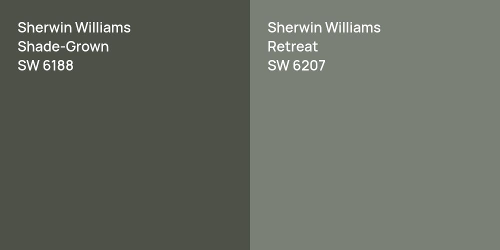 Sherwin Williams Shade-Grown vs. Sherwin Williams Retreat