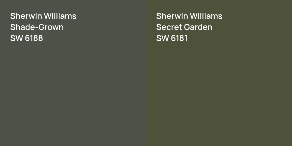 Sherwin Williams Shade-Grown vs. Sherwin Williams Secret Garden