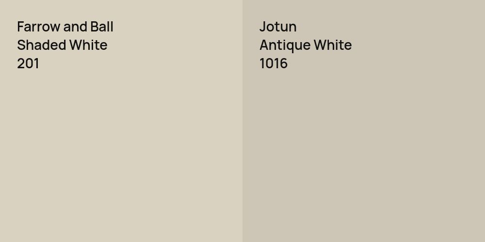 Farrow and Ball Shaded White vs. Jotun Antique White