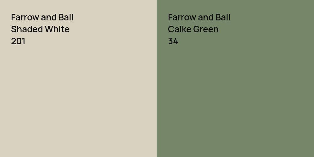 Farrow and Ball Shaded White vs. Farrow and Ball Calke Green