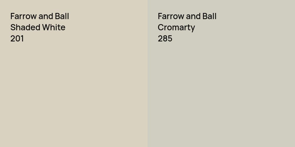 Farrow and Ball Shaded White vs. Farrow and Ball Cromarty