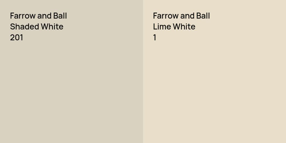 Farrow and Ball Shaded White vs. Farrow and Ball Lime White