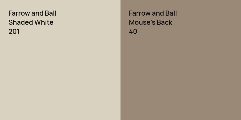 Farrow and Ball Shaded White vs. Farrow and Ball Mouse's Back