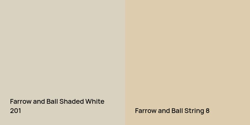 Farrow and Ball Shaded White vs. Farrow and Ball String