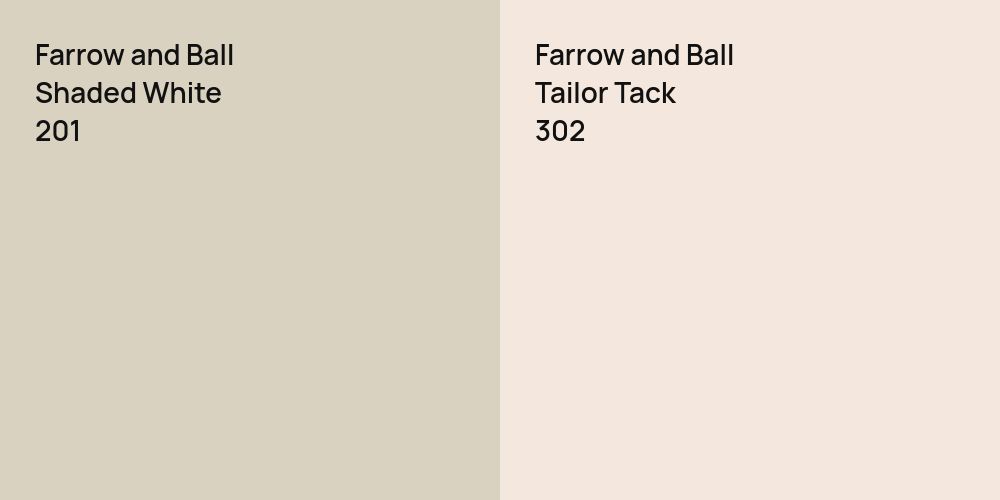 Farrow and Ball Shaded White vs. Farrow and Ball Tailor Tack