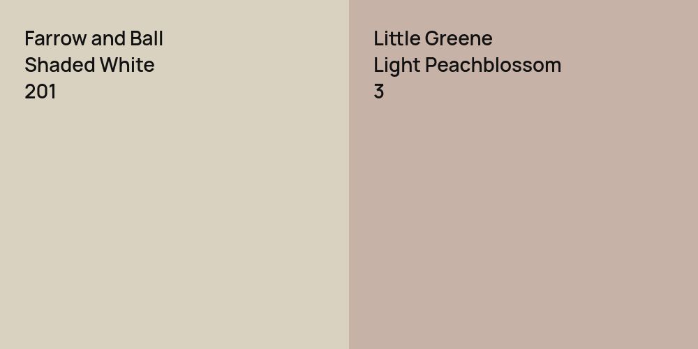 Farrow and Ball Shaded White vs. Little Greene Light Peachblossom