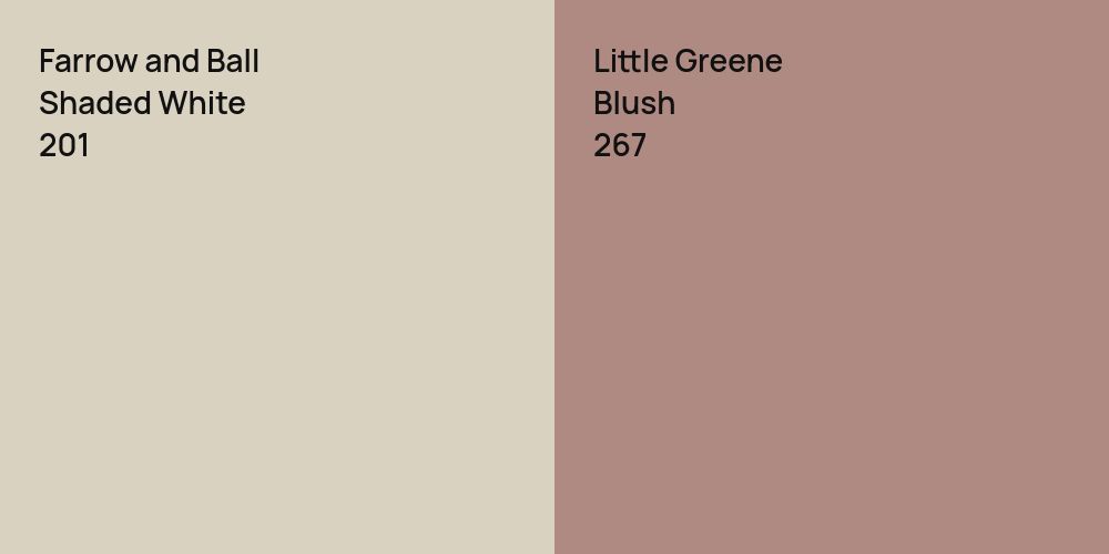 Farrow and Ball Shaded White vs. Little Greene Blush