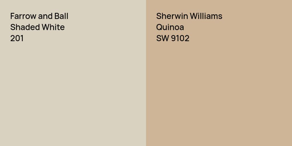 Farrow and Ball Shaded White vs. Sherwin Williams Quinoa