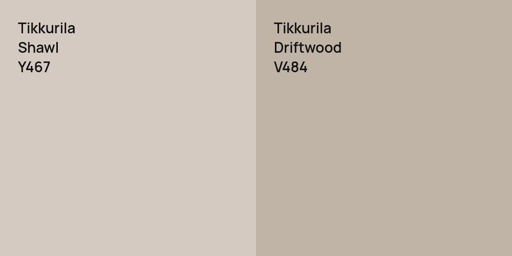 Tikkurila Shawl vs. Tikkurila Driftwood