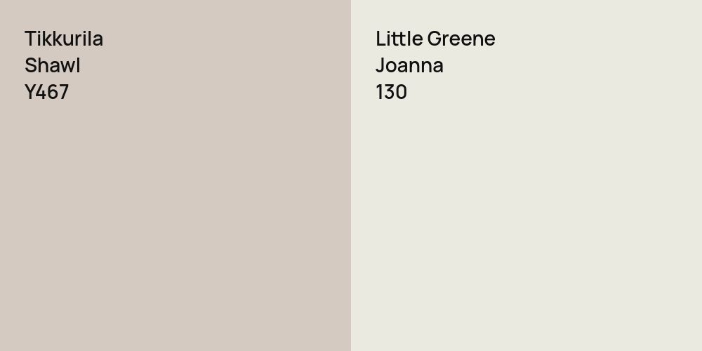 Tikkurila Shawl vs. Little Greene Joanna