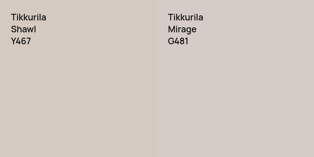 Tikkurila Shawl vs. Tikkurila Mirage