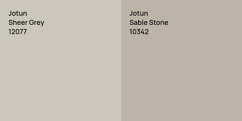 Jotun Sheer Grey vs. Jotun Sable Stone