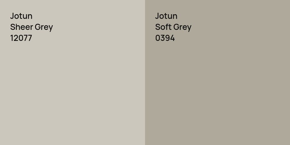 Jotun Sheer Grey vs. Jotun Soft Grey