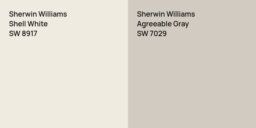 Sherwin Williams Shell White vs. Sherwin Williams Agreeable Gray