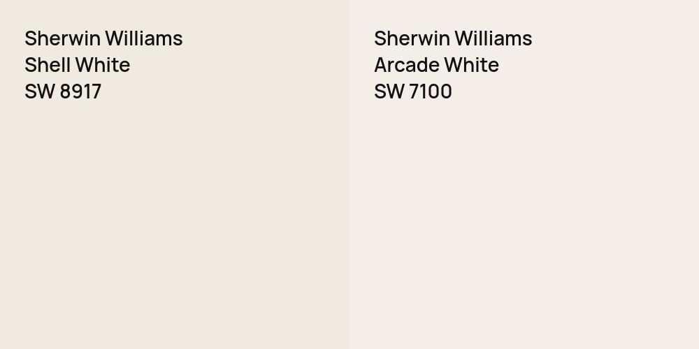 Sherwin Williams Shell White vs. Sherwin Williams Arcade White