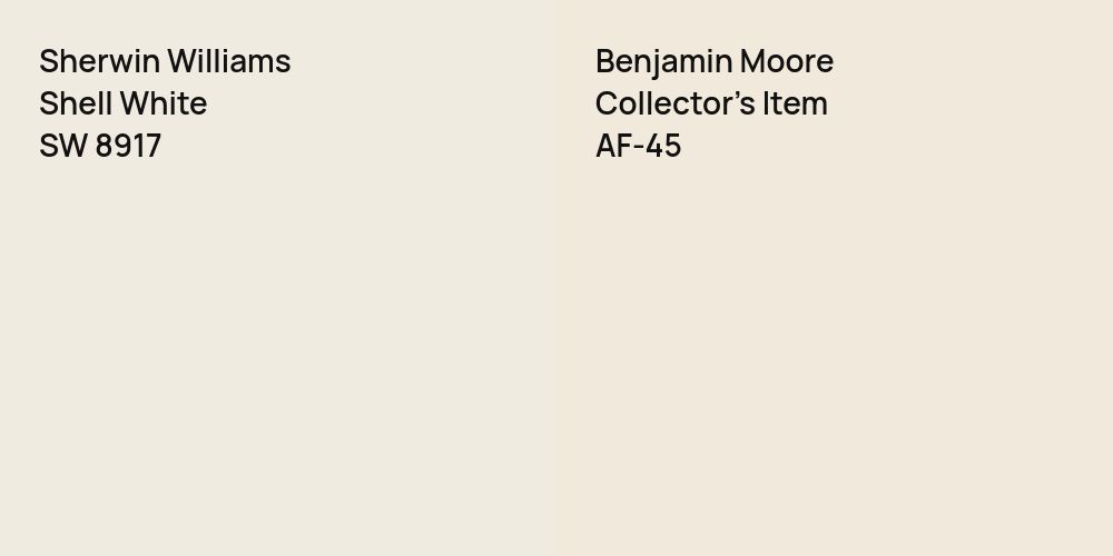 Sherwin Williams Shell White vs. Benjamin Moore Collector's Item