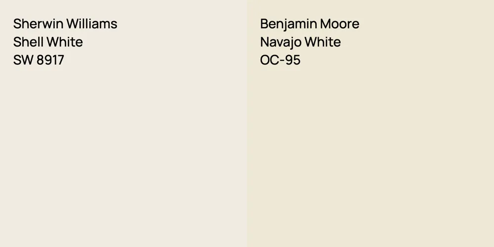 Sherwin Williams Shell White vs. Benjamin Moore Navajo White