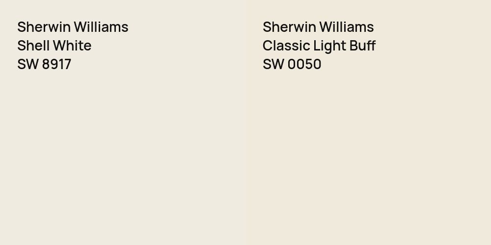 Sherwin Williams Shell White vs. Sherwin Williams Classic Light Buff