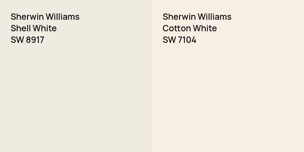 Sherwin Williams Shell White vs. Sherwin Williams Cotton White