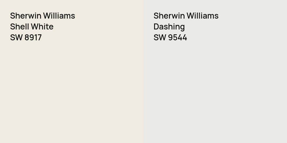 Sherwin Williams Shell White vs. Sherwin Williams Dashing