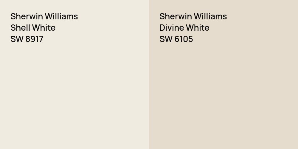 Sherwin Williams Shell White vs. Sherwin Williams Divine White