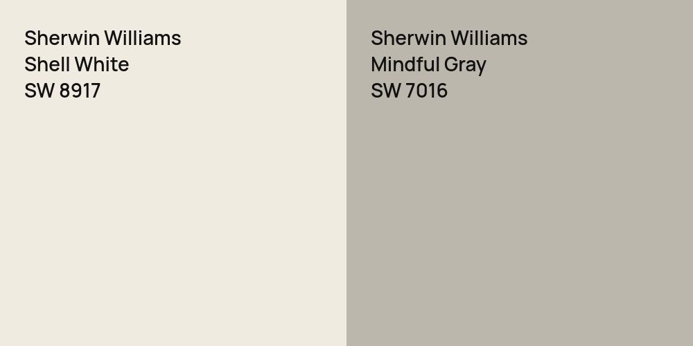 Sherwin Williams Shell White vs. Sherwin Williams Mindful Gray