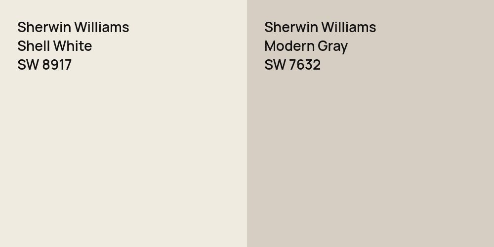 Sherwin Williams Shell White vs. Sherwin Williams Modern Gray