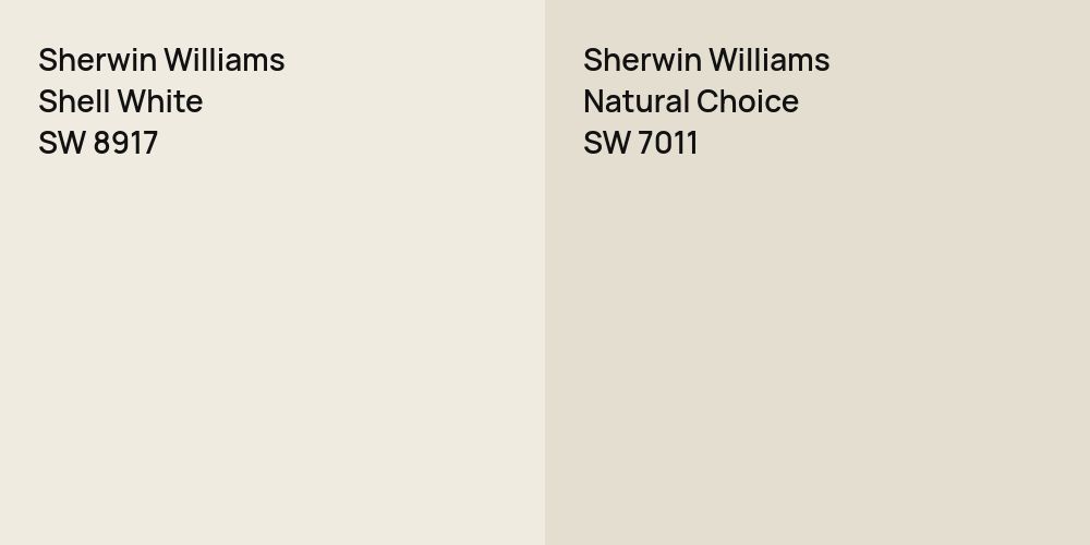 Sherwin Williams Shell White vs. Sherwin Williams Natural Choice