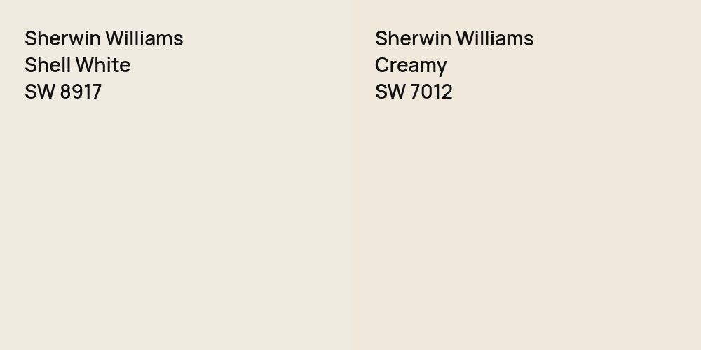 Sherwin Williams Shell White vs. Sherwin Williams Creamy