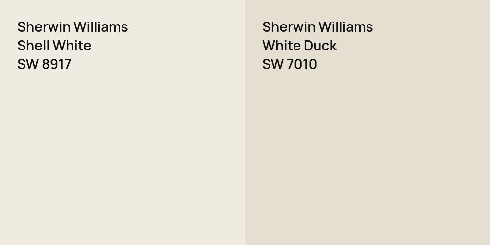 Sherwin Williams Shell White vs. Sherwin Williams White Duck