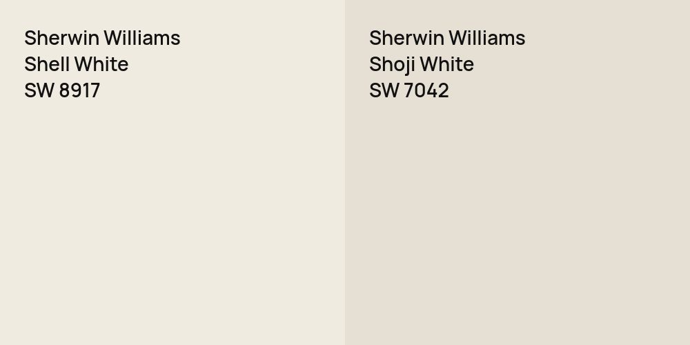 Sherwin Williams Shell White vs. Sherwin Williams Shoji White