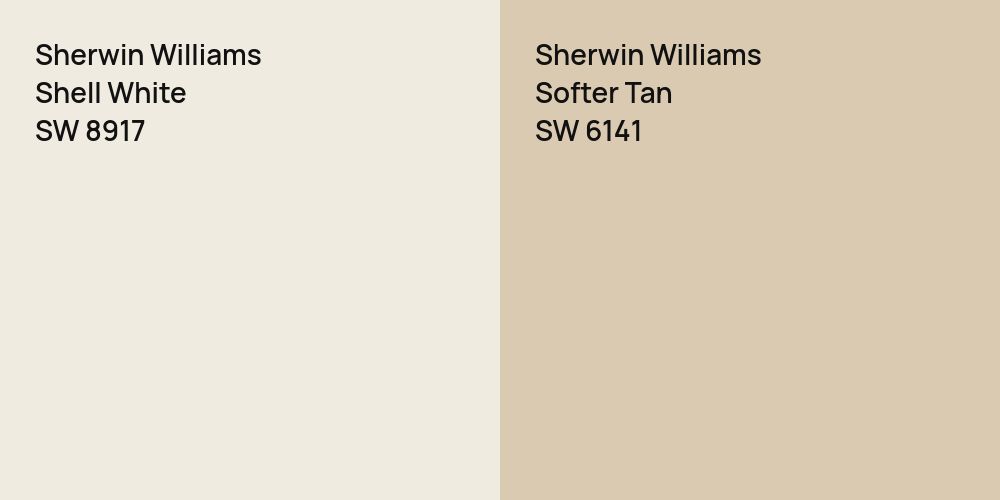 Sherwin Williams Shell White vs. Sherwin Williams Softer Tan