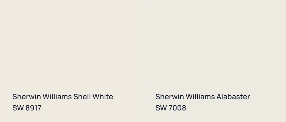 Sherwin Williams Shell White SW 8917 vs Sherwin Williams Alabaster SW 7008