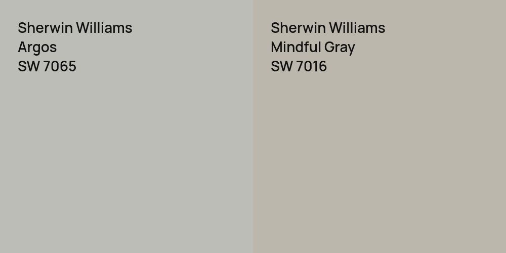 Sherwin Williams Argos vs. Sherwin Williams Mindful Gray