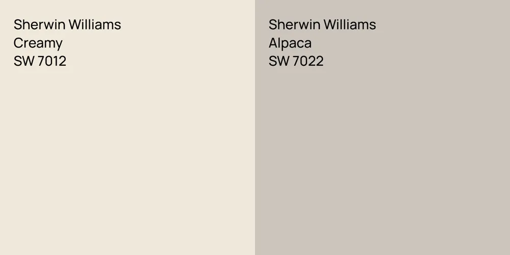 Sherwin Williams Creamy vs. Sherwin Williams Alpaca