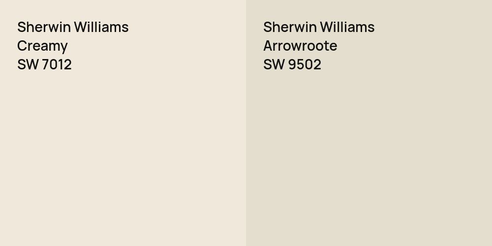 Sherwin Williams Creamy vs. Sherwin Williams Arrowroote