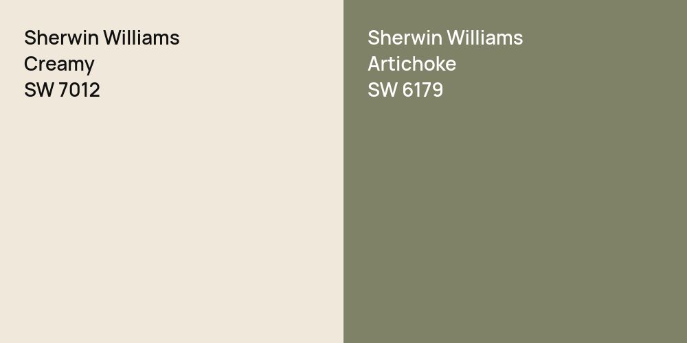 Sherwin Williams Creamy vs. Sherwin Williams Artichoke