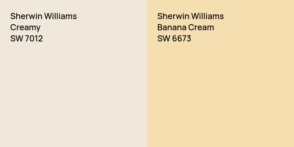 Sherwin Williams Creamy vs. Sherwin Williams Banana Cream