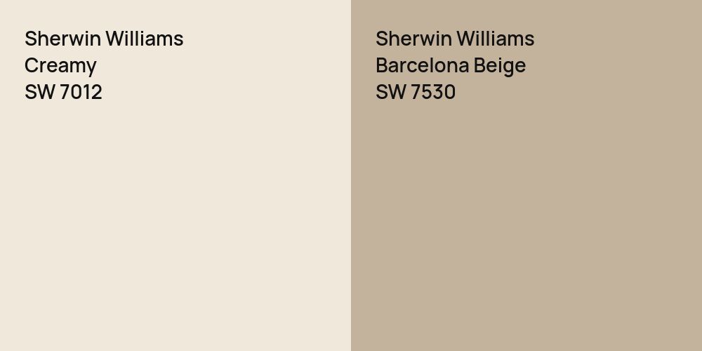 Sherwin Williams Creamy vs. Sherwin Williams Barcelona Beige