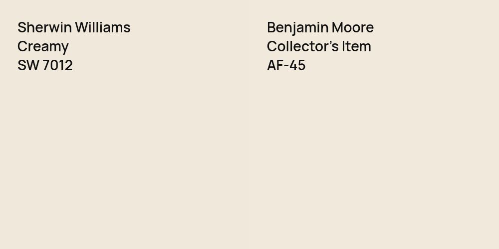 Sherwin Williams Creamy vs. Benjamin Moore Collector's Item