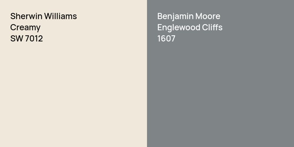 Sherwin Williams Creamy vs. Benjamin Moore Englewood Cliffs